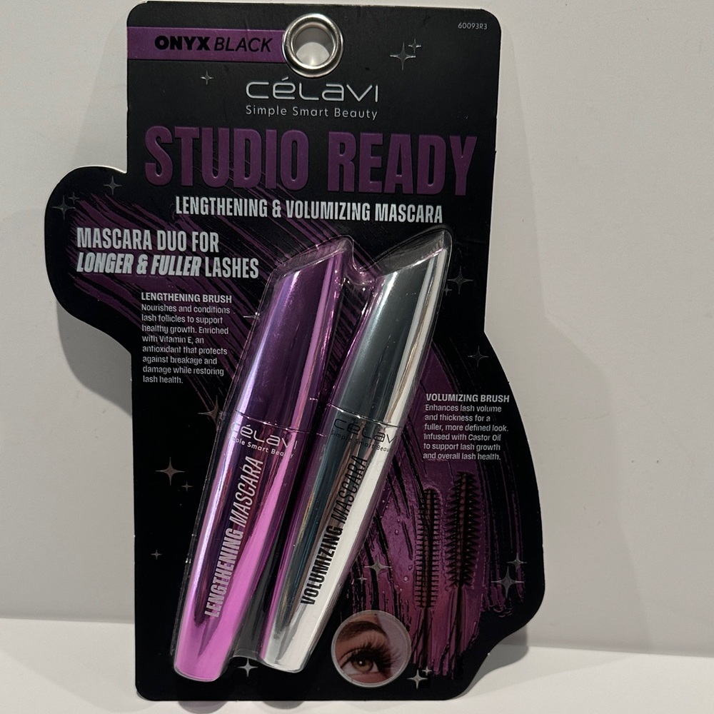 Celavi Onyx Black Studio Ready Lengthening & Volumizing Mascaras.